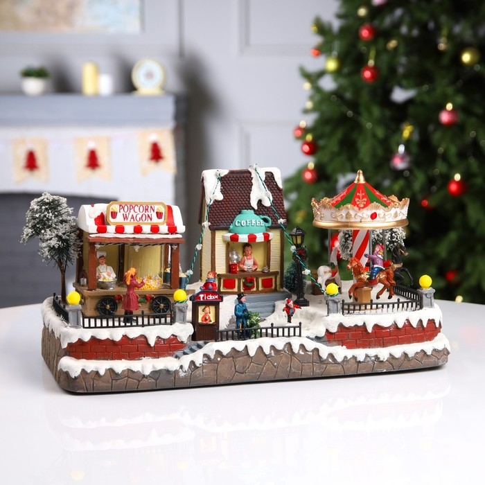 Светодиодная фигура &laquo;Рождественский парк&raquo; 43 &times; 23 &times; 22 см, полистоун, батарейки ААх3 (не в комплекте), USB, свечение мульти