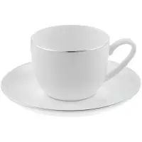 Кофейная пара Select, белая с серебристой отводкой Кофейная пара Select, белая с серебристой отводкой