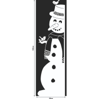 Наклейка декоративная для окон "Снеговик" 29х100 см (снег 10х20 см) Наклейка декоративная для окон "Снеговик" 29х100 см (снег 10х20 см)