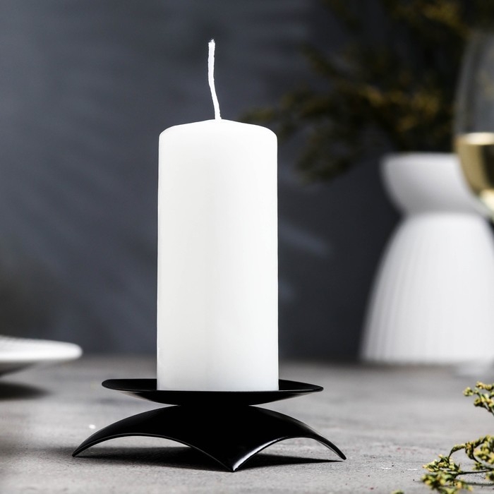 Подсвечник Подсвечник "Кварта Н" металл на 1 свечу, 9,5х3 см, черный