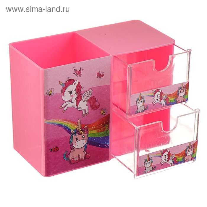 Набор настольный детский Набор настольный детский "Единорог" (подставка+2 карандаша+линейка+точилка+ластик+блок 8 листов)