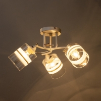 Люстра "Мия" 3х60Вт Е27 Белый, золото 52х18х24см Люстра "Мия" 3х60Вт Е27 Белый, золото 52х18х24см