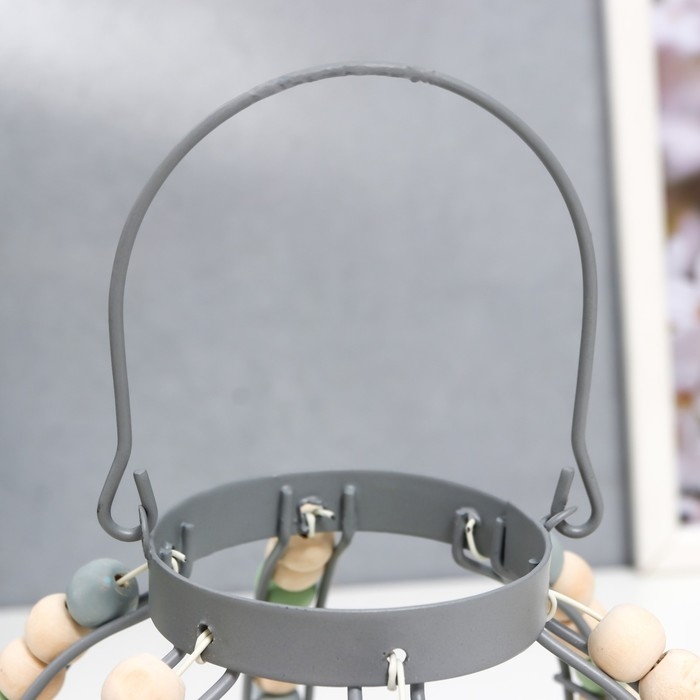 Подсвечник металл, стекло на 1 свечу "Фонарь. Бохо" серый 19х15,5х13 см