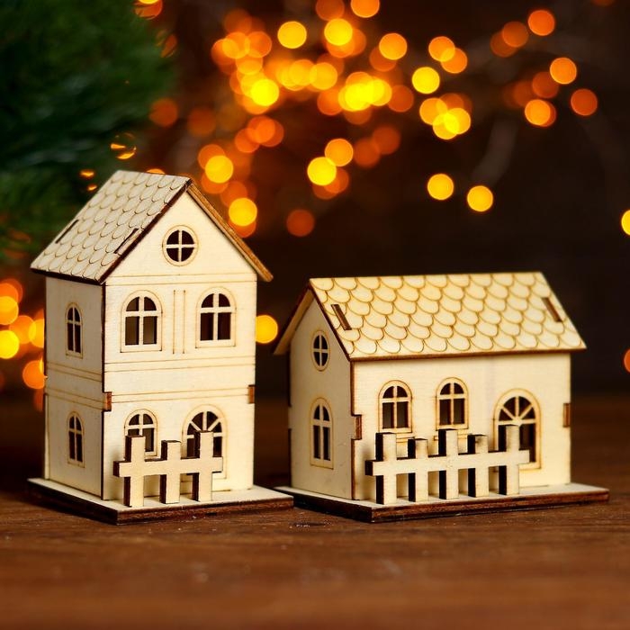 Световой декор настольный «Домики» 10 см, МИКС Световой декор настольный «Домики» 10 см, МИКС