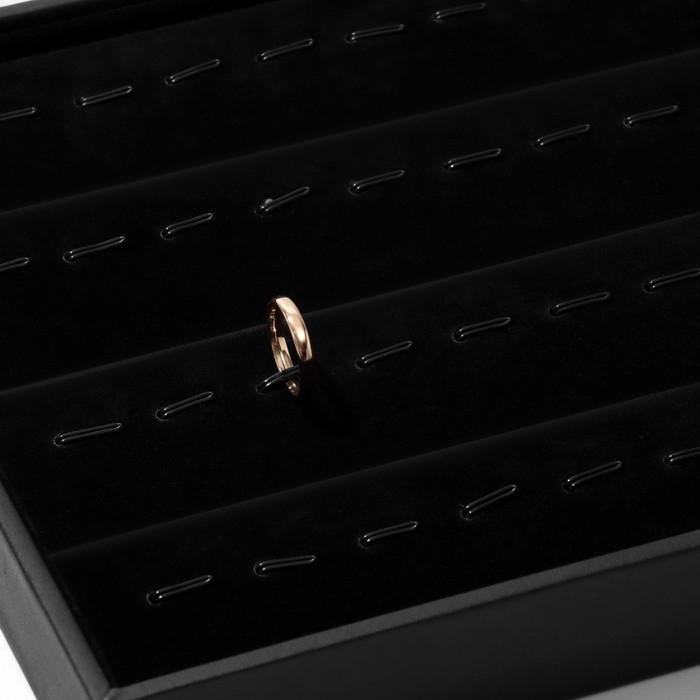 Подставка под кольца с крючками 56 мест, 35×24×3 см, цвет чёрный Подставка под кольца с крючками 56 мест, 35×24×3 см, цвет чёрный