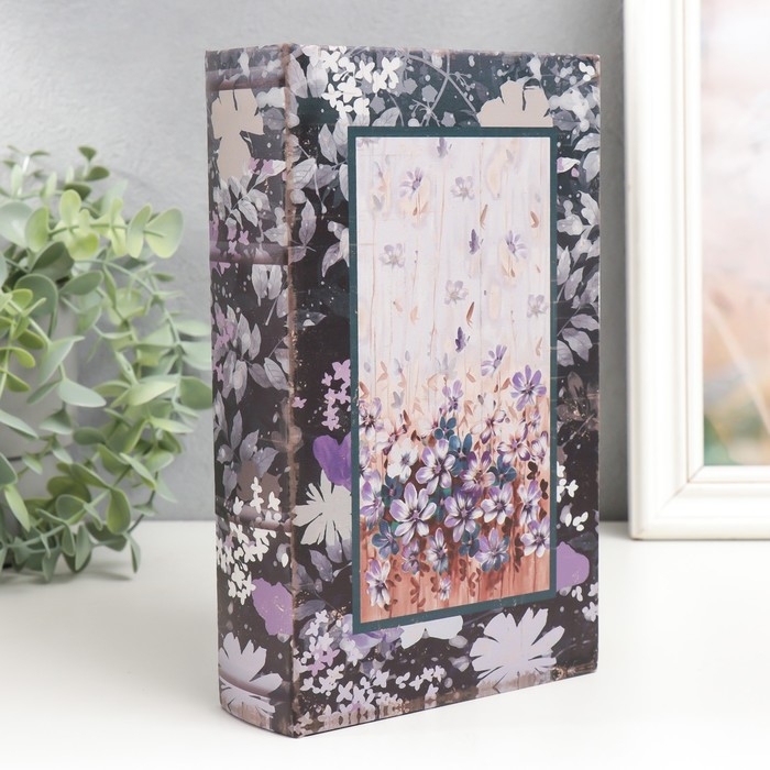 Сейф-книга дерево кожзам Сейф-книга дерево кожзам "Садовые цветы" 21х13х5 см