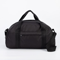 Сумка спортивная на молнии, без подкладки, наружный карман, средний размер, длинный ремень, цвет чёрный Сумка спортивная на молнии, без подкладки, наружный карман, средний размер, длинный ремень, цвет чёрный