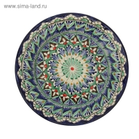 Тарелка Риштанская Керамика "Цветы", синяя, плоская, 17 см, микс Тарелка Риштанская Керамика "Цветы", синяя, плоская, 17 см, микс