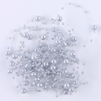 Леска для декора с бусинками, длина &mdash; 4,8 м, цвет серебряный