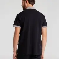 Рубашка поло Prince 190 черная с серым, размер M