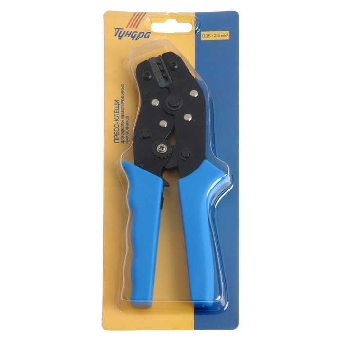 Пресс-клещи ТУНДРА, для обжима неизолированных наконечников, 0.25 - 2.5 мм2 Пресс-клещи ТУНДРА, для обжима неизолированных наконечников, 0.25 - 2.5 мм2