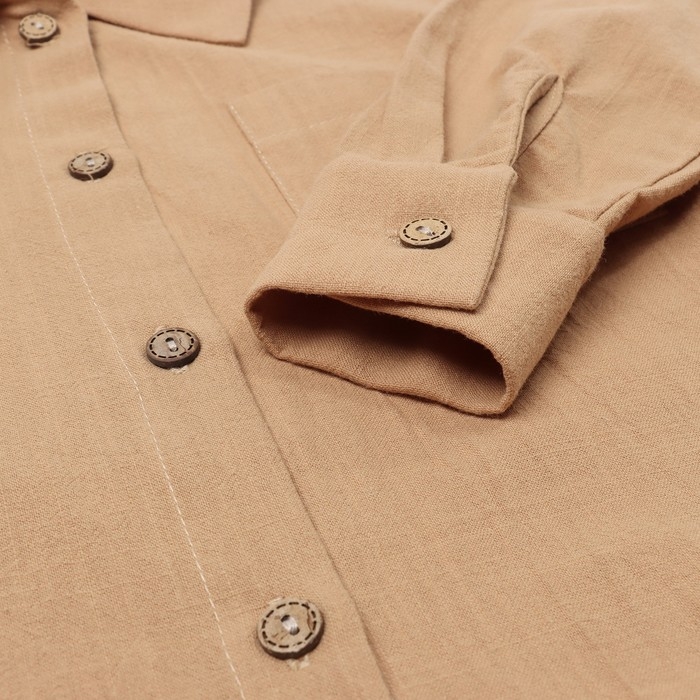 Костюм (рубашка и брюки) детский KAFTAN "Лен", размер 30 (98-104 см) бежевый