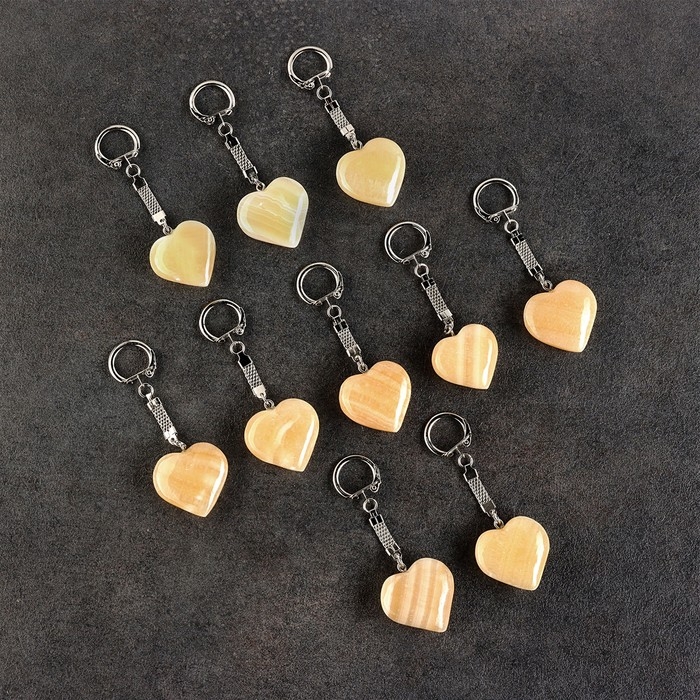 Брелок &laquo;Сердце&raquo;, 3,5х3,5 см, медовый, оникс