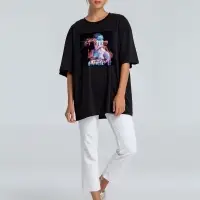 Футболка оверсайз &laquo;Дама с горностаем&raquo;, черная, размер XS/S