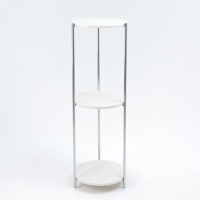 Подставка для цветов LAKSI Глорис, 360x360x1110, хром/ясень белый
