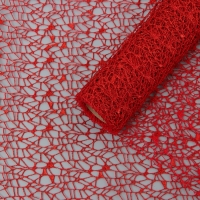 Упаковка для цветов "Паутинка с глиттером" красная, 48 см х 4,5 м Упаковка для цветов "Паутинка с глиттером" красная, 48 см х 4,5 м