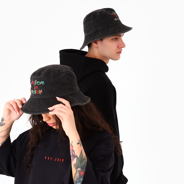 Панама Believe, цвет чёрный, р-р 56 Панама Believe, цвет чёрный, р-р 56