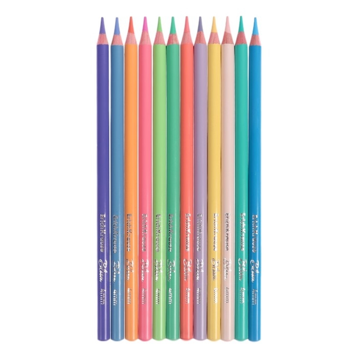 Карандаши 12 цветов ErichKrause Карандаши 12 цветов ErichKrause "Pastel Bloom", дерево, круглые, грифель 4 мм, европодвес