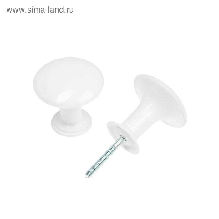 Ручка кнопка пластиковая РК1-7, белая Ручка кнопка пластиковая РК1-7, белая