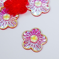 Декор для творчества пластик "Цветок" голография красный набор 6 шт 3,5х3,5 см Декор для творчества пластик "Цветок" голография красный набор 6 шт 3,5х3,5 см