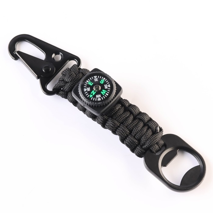 Брелок многофункциональный, туристический из паракорда, с компасом, открывашкой, 16 см Брелок многофункциональный, туристический из паракорда, с компасом, открывашкой, 16 см