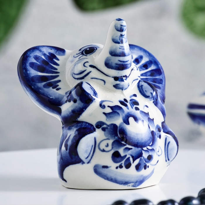 Сувенир &laquo;Слон Чайник&raquo;, 9 см, гжель