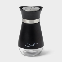 Солонка стеклянная «Сияние», 5,5×5×11 см, цвет чёрный Солонка стеклянная «Сияние», 5,5×5×11 см, цвет чёрный