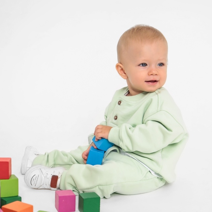 Толстовка детская MINAKU: Basic Line BABY, цвет шалфей, рост 80-86 Толстовка детская MINAKU: Basic Line BABY, цвет шалфей, рост 80-86