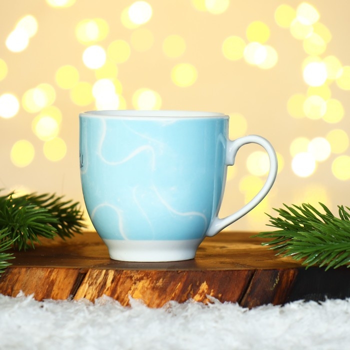 Подарочный набор новогодний из керамики &laquo;Мама, папа, с Новым годом!&raquo;, кружка 180 мл. 2 шт., ложка 2 шт., цвет белый