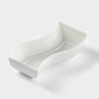 Блюдо фарфоровое Wilmax, 9,5&times;5,5 см, цвет белый