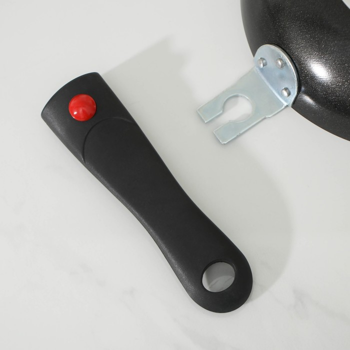 Сковорода Forever, d=18 см, съёмная ручка, стеклянная крышка, антипригарное покрытие, цвет серый Сковорода Forever, d=18 см, съёмная ручка, стеклянная крышка, антипригарное покрытие, цвет серый