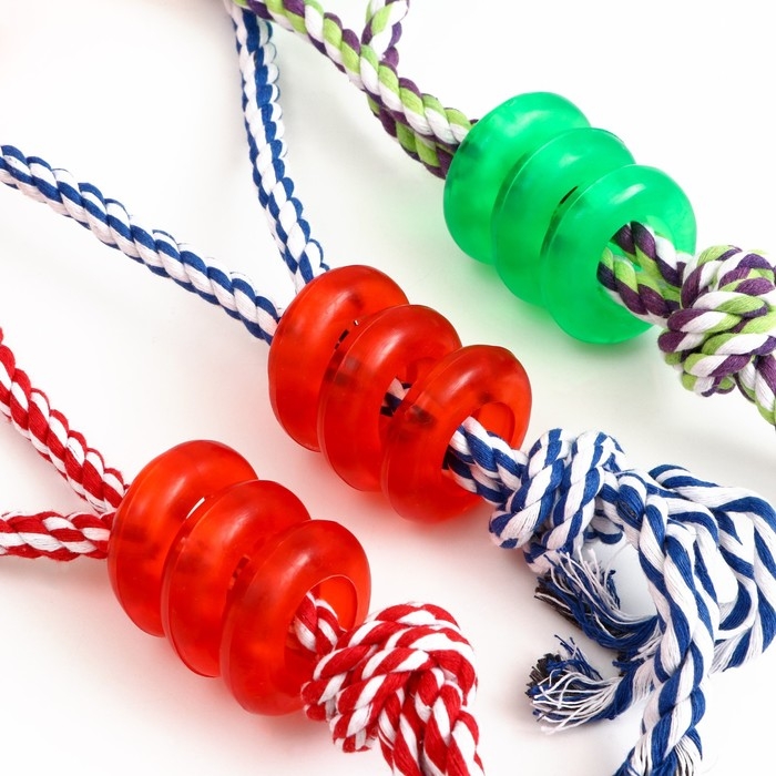 Игрушка тренировочная канатная Игрушка тренировочная канатная "Карусель", 145 гр, микс цветов