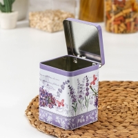 Банка для сыпучих продуктов &laquo;Лаванда&raquo;, 860 мл, 8,7&times;11,4 см, прямоугольная