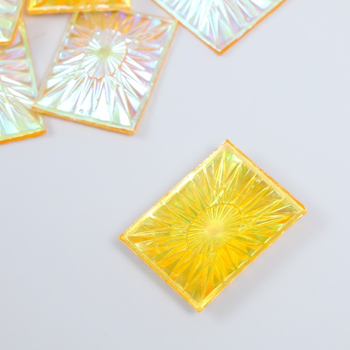 Декор для творчества пластик "Вспышка" голография оранж набор 6 шт 4х3 см