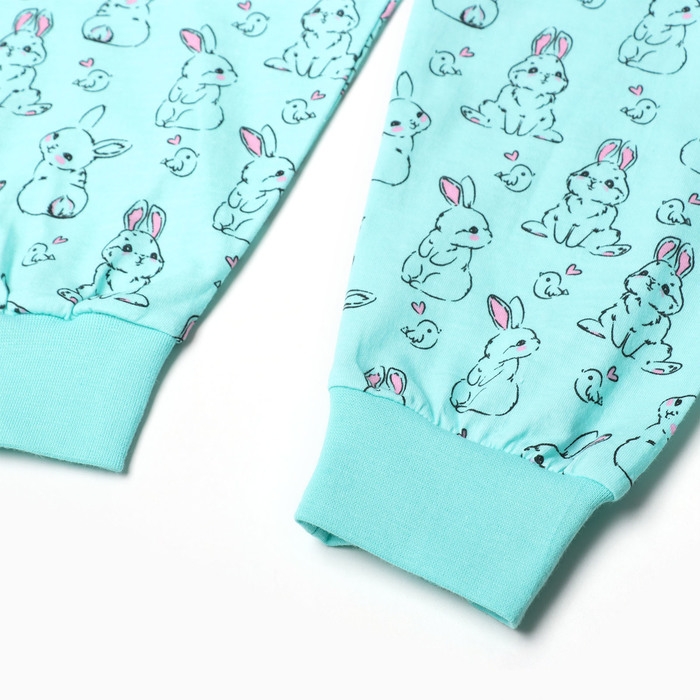 Пижама для девочек, цвет мятный, рост 116