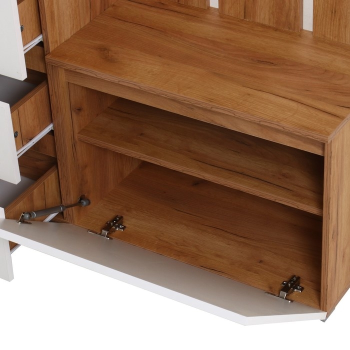 Прихожая Крона, 1260х350х1980, Дуб крафт золотой/Белый