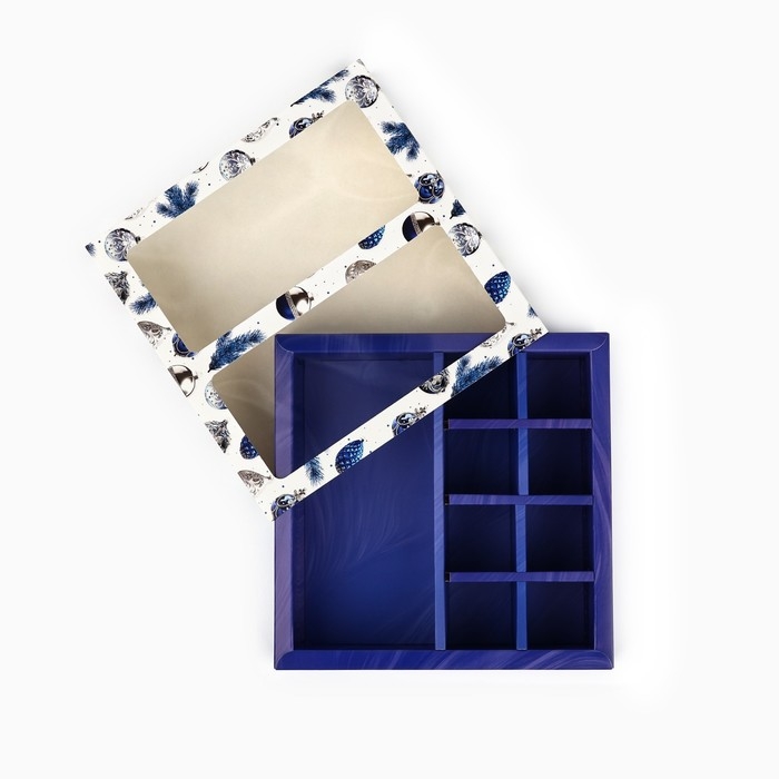 Коробка под 8 конфет и шоколад с ячейками &laquo;С Новым годом!&raquo;, 18 х 18 х 4 см, Новый год