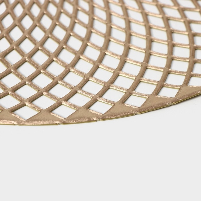 Набор салфеток сервировочных на стол Доляна &laquo;Вира&raquo;, 4 шт, d=38 см, цвет золотой