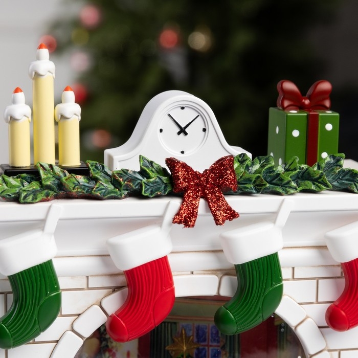 Фигура светодиодная &laquo;Чудесный камин&raquo;, 26х10х18 см, музыка, батарейки ААх3 (не вкомплекте), USB, свечение тёплое белое