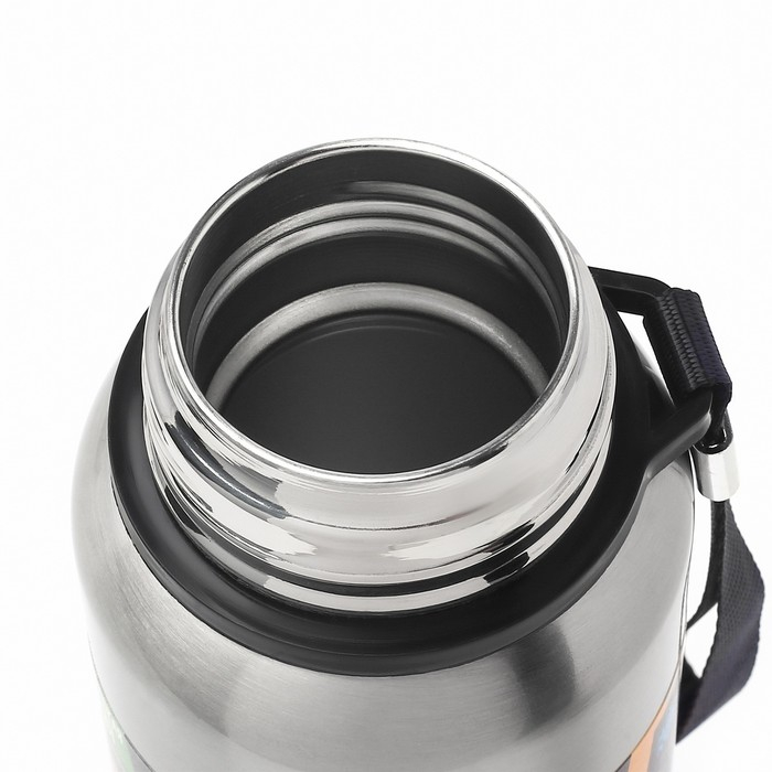 Термос, 600 мл, Путешествие Термос, 600 мл, Путешествие "Мастер К.", с кружкой, сохраняет тепло 24 ч, хром