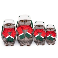 Мягкая игрушка &laquo;Басик&raquo; в двусторонней шапке и шарфе, 19 см