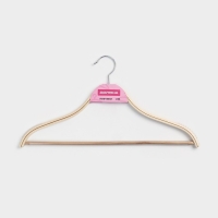 Плечики - вешалка для одежды Доляна, 44&times;23 см, деревянная сорт А, с перекладиной, антискользящее покрытие, цвет светлое дерево