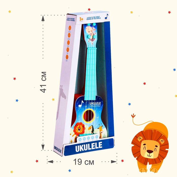 Игрушка музыкальная укулеле «Зоопарк», цвета МИКС Игрушка музыкальная укулеле «Зоопарк», цвета МИКС