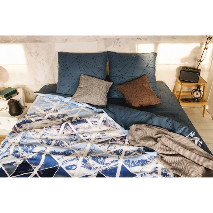 Постельное бельё "Этель" евро Горные вершины 200*217 см, 240*220 см, 70*70 см -2 шт