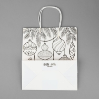 Пакет подарочный новогодний крафтовый &laquo;С Новым годом&raquo;, 22 х 25 х 12 см, Новый год