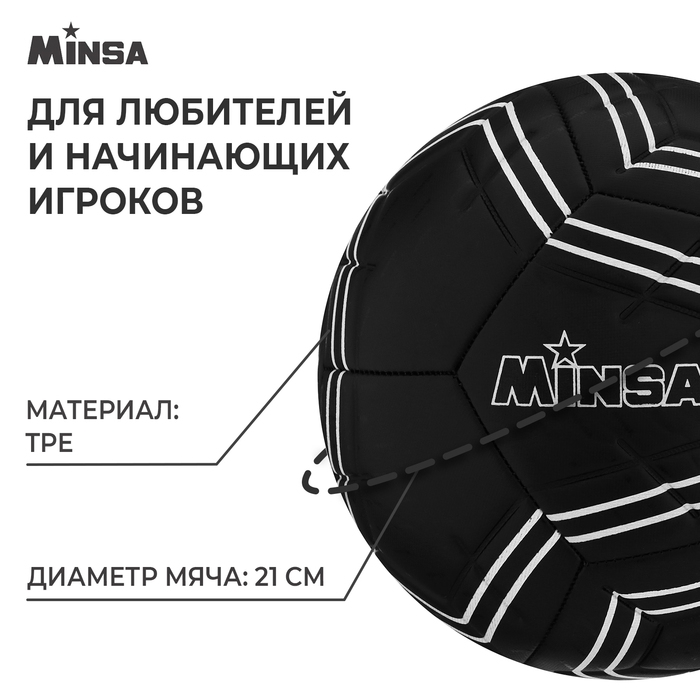 Мяч футбольный MINSA, TPE, машинная сшивка, 12 панелей, р. 5