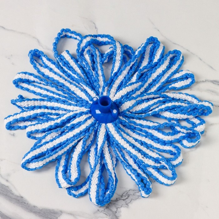 Насадка для швабры верёвочная Доляна, микрофибра 28&times;7&times;7 см,цвет белый, голубой