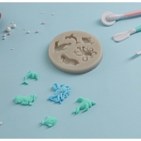 Молд &laquo;Морские друзья&raquo;, силикон, d=8,3 см, цвет розовый