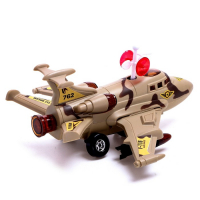 Самолет F-116, свет и звук, работает от батареек, цвет коричневый Самолет F-116, свет и звук, работает от батареек, цвет коричневый