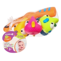 Набор резиновых игрушек для ванны &laquo;Поймай рыбку&raquo;, 5 шт, с пищалкой, Крошка Я